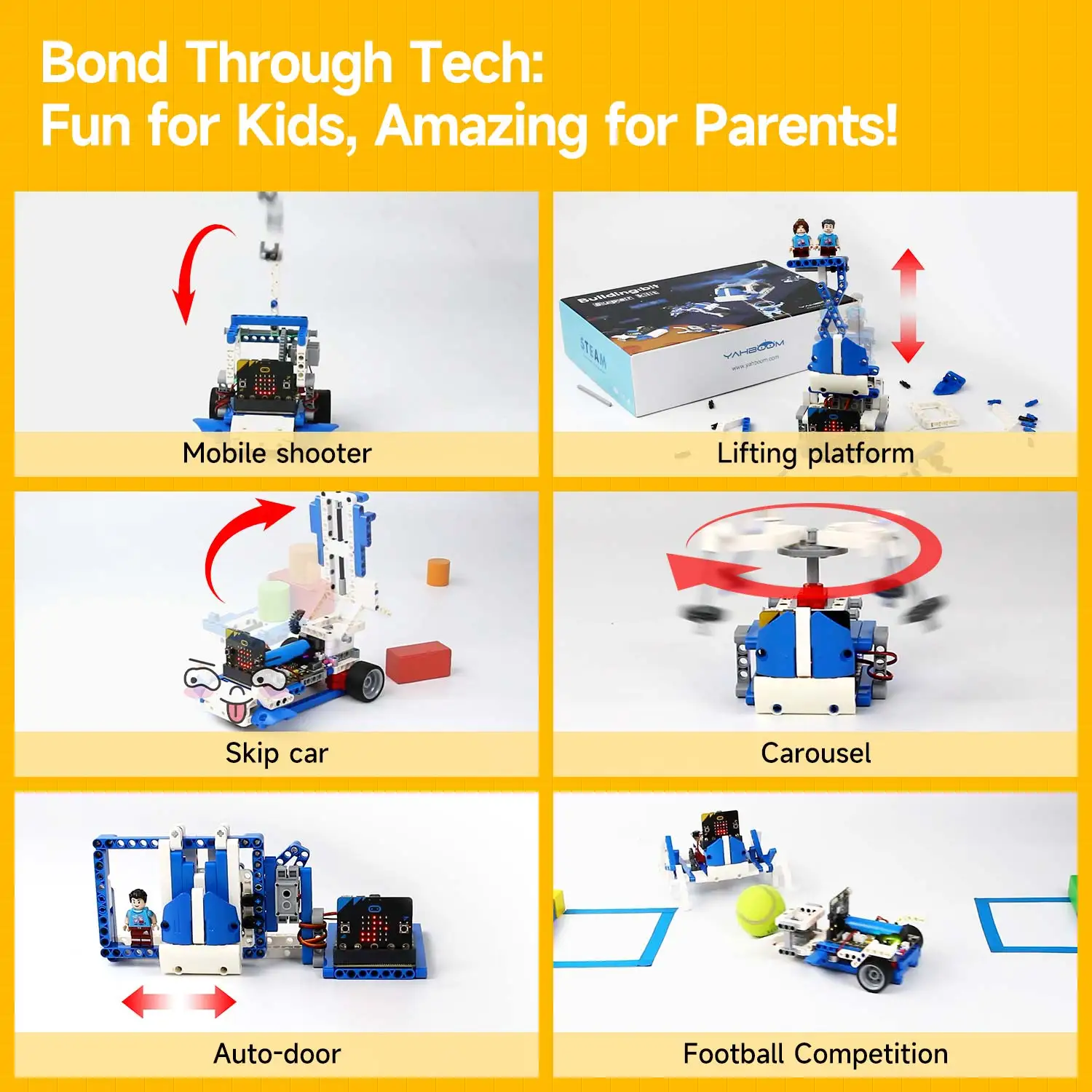 Yahboom Robot Kit Programmable 16 in 1 Building Block Kit Support