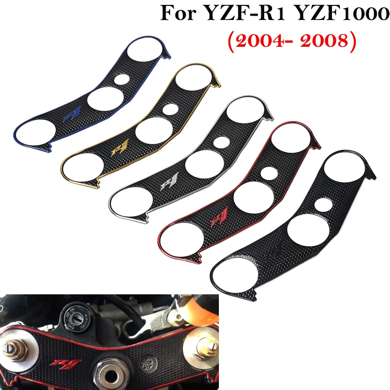 

For Yamaha YZF-R1 YZF R1 YZFR1 2004 - 2008 Moto Exhaust Tank Protection Plate Fork Badge Steering Bracket Cover Decal Sticker