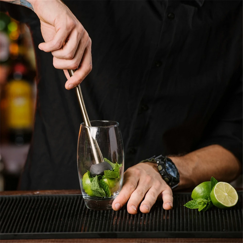 Bar Cocktail Muddler Mojito Stainless Steel Bar Mixer Barware DIY Drink Fruit Muddler Crushed Ice Tool
