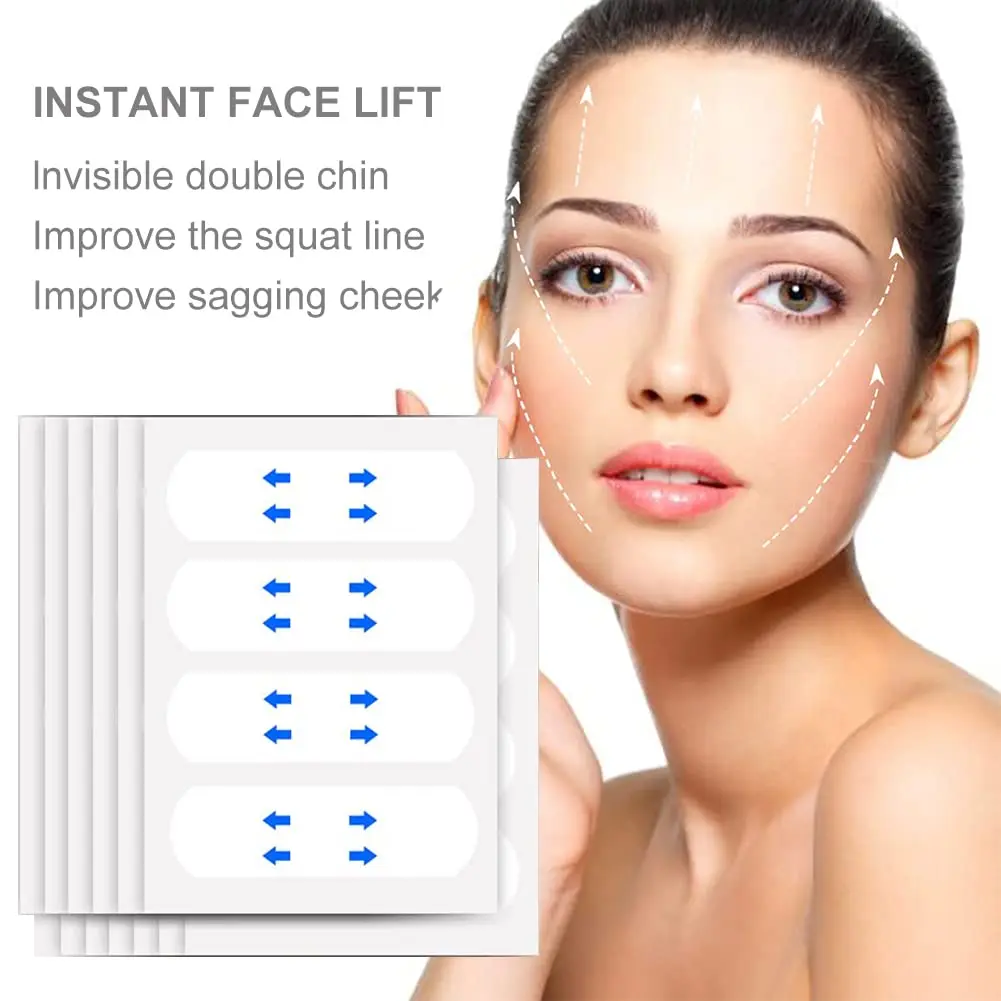 40Pcs/10Sheets/Pack Waterproof V Face Makeup Adhesive Tape Invisible  Breathable Lift Face Sticker Lifting Tighten Chin - AliExpress