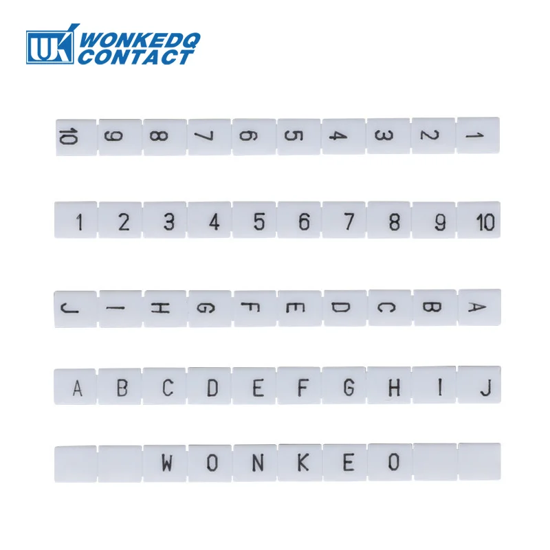 Din Rail Terminal Block 10Pcs DEK6 Label For 261 SAK EK Connector Standard Numbering Blank DIN Rail Terminal Block Accessories Zack Marker Strips DEK 6