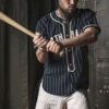 Bronson WWII Type Baseball Jersey Retro Style Men's Striped Sportswear Shirts 1