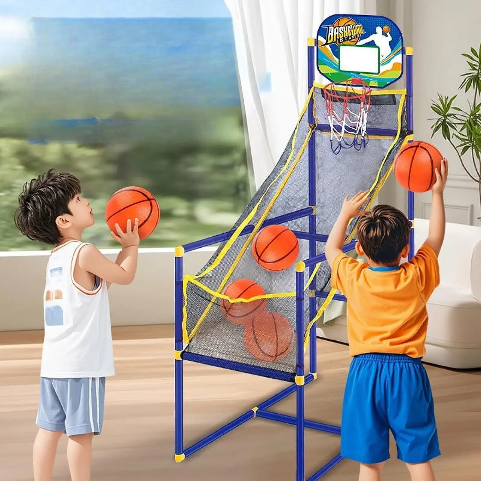 Enjoyable Arcade Basketball Game Set Indoor Outdoor Dual Play Easy Setup with Pump & Balls, Ideal Holiday Birthday Gift