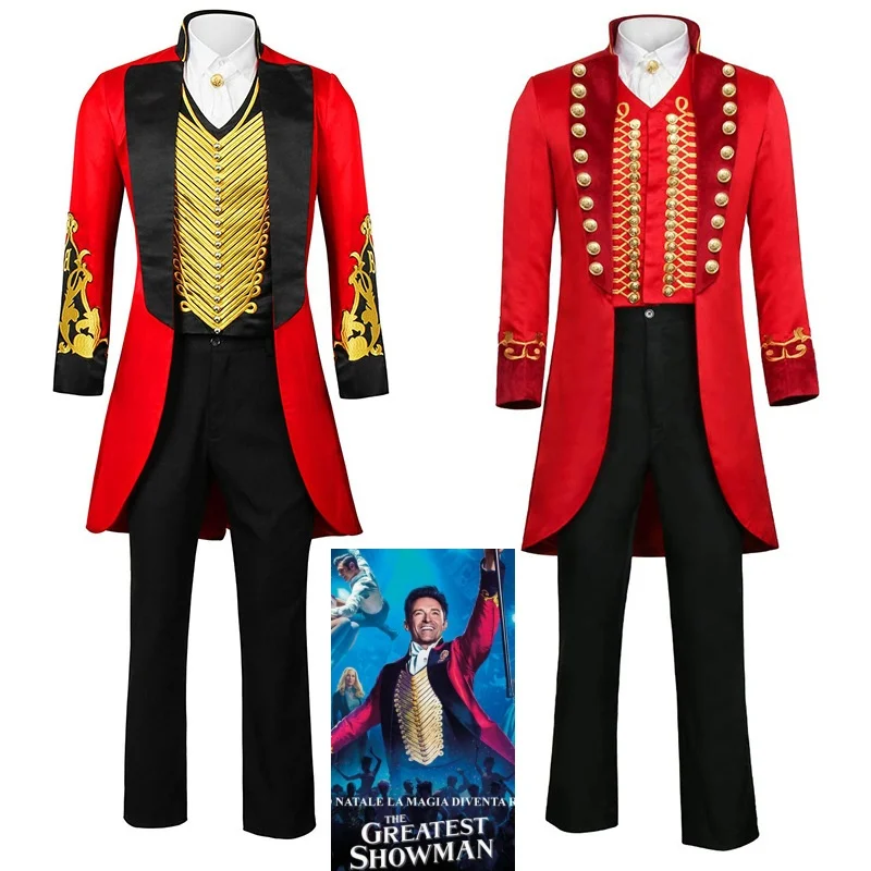 

Movie The Greatest Showman Barnum Cosplay Costume The Same Character Men Uniform Coat Shirt vest Pants Suit Halloween Stage Wear