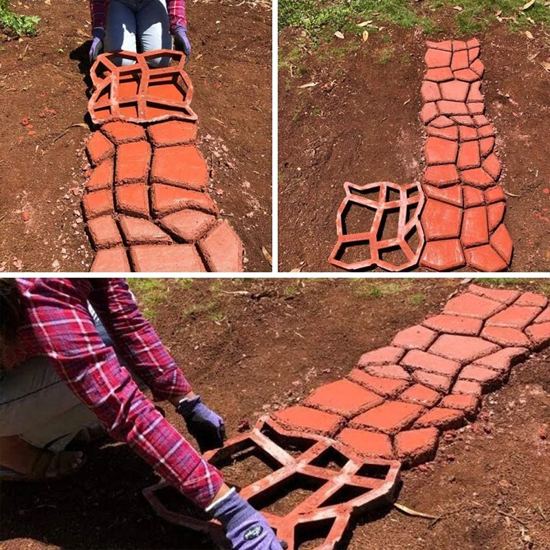 Concrete Molds Garden Paving Mold Floor Mold Tool Walking Pavement Concrete Paving Cement Brick Stone Road Floor Molding Machine garden path molds