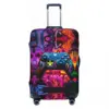 Gamer Controller Pattern Suitcase Cover Abstract Neon Art Business Vacation Elastic Luggage Case Protector 2