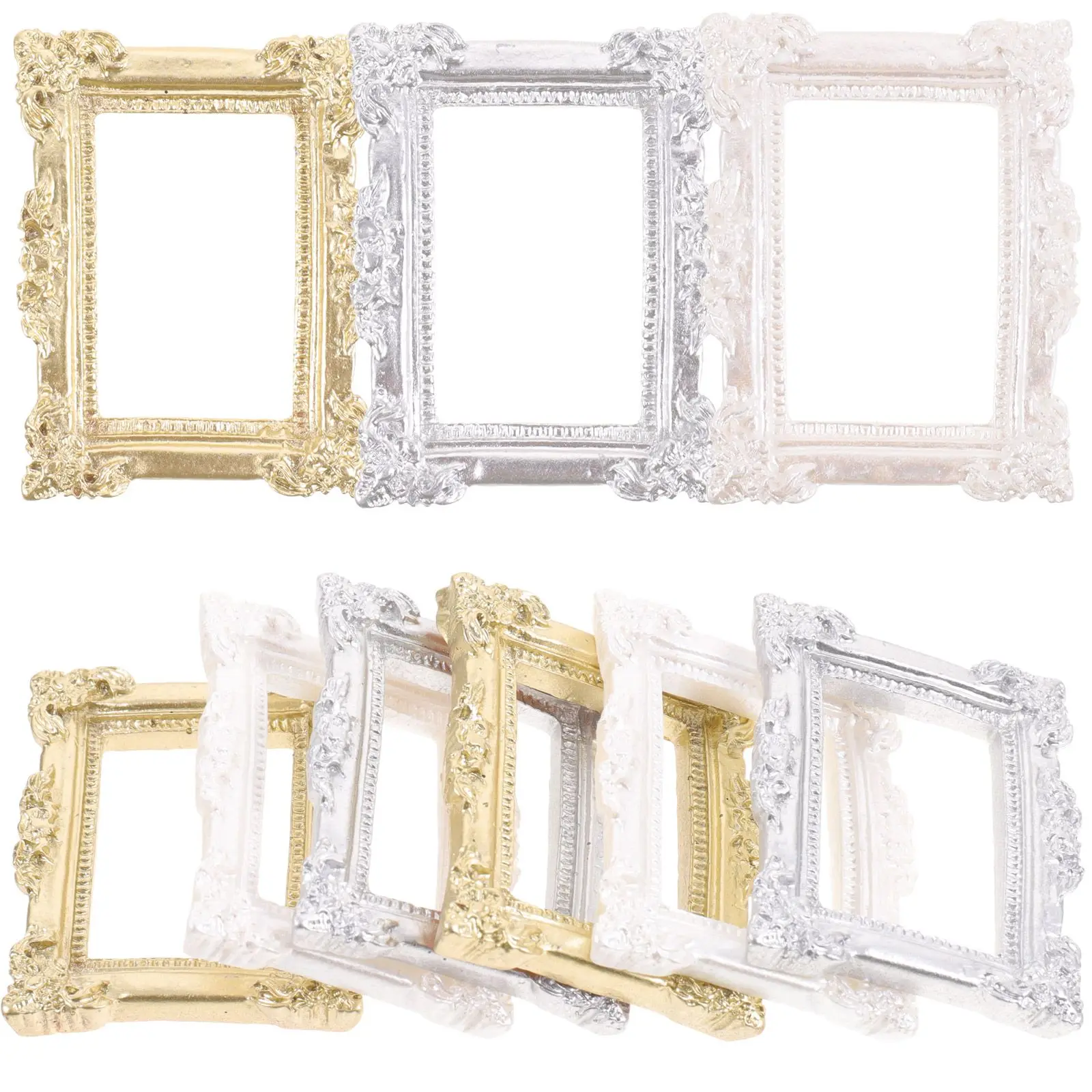 25 Mini Cornici Resina Vintage Bianche Stile Barocco Per Decorazioni Fai Da Te, Foto, Gioielli, Unghie