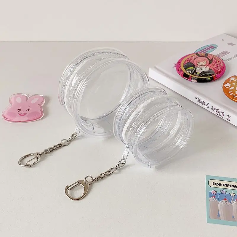 5,8/7,5 cm INS Casual Badge Clip Bag mit Schlüsselanhänger, transparenter, wasserdichter Badge-Pin-Schutz für Ita Bag, Studentenbedarf – Detail 8