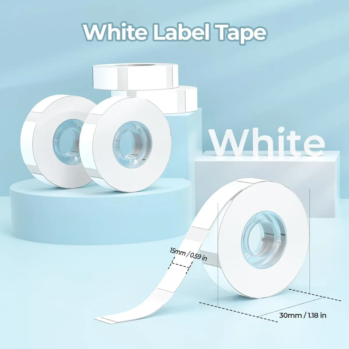Label Tapes for Phomemo D30 Label Maker,15mmx30mm Self-Adhesive Label Tape Thermal Sticker Roll for Home Office School Supplies
