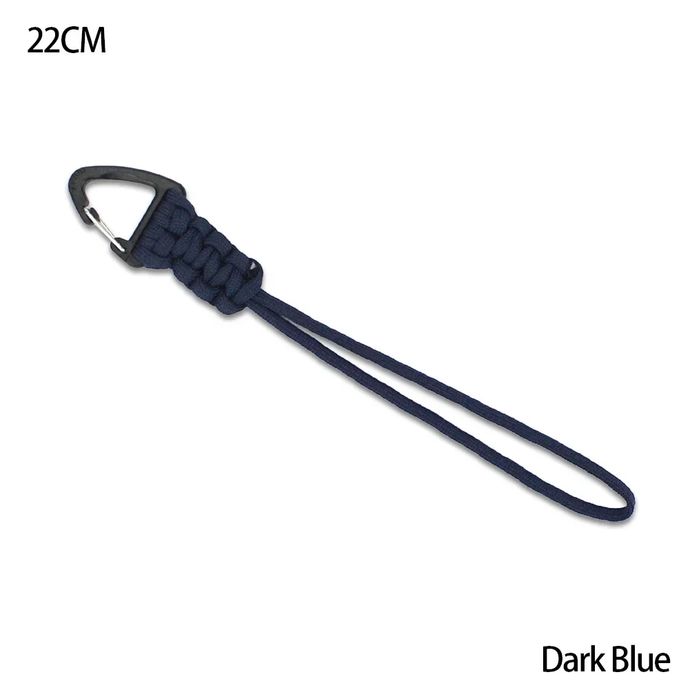 Braided Nylon Paracord Keychain with Metal Triangle Buckle and Carabiner