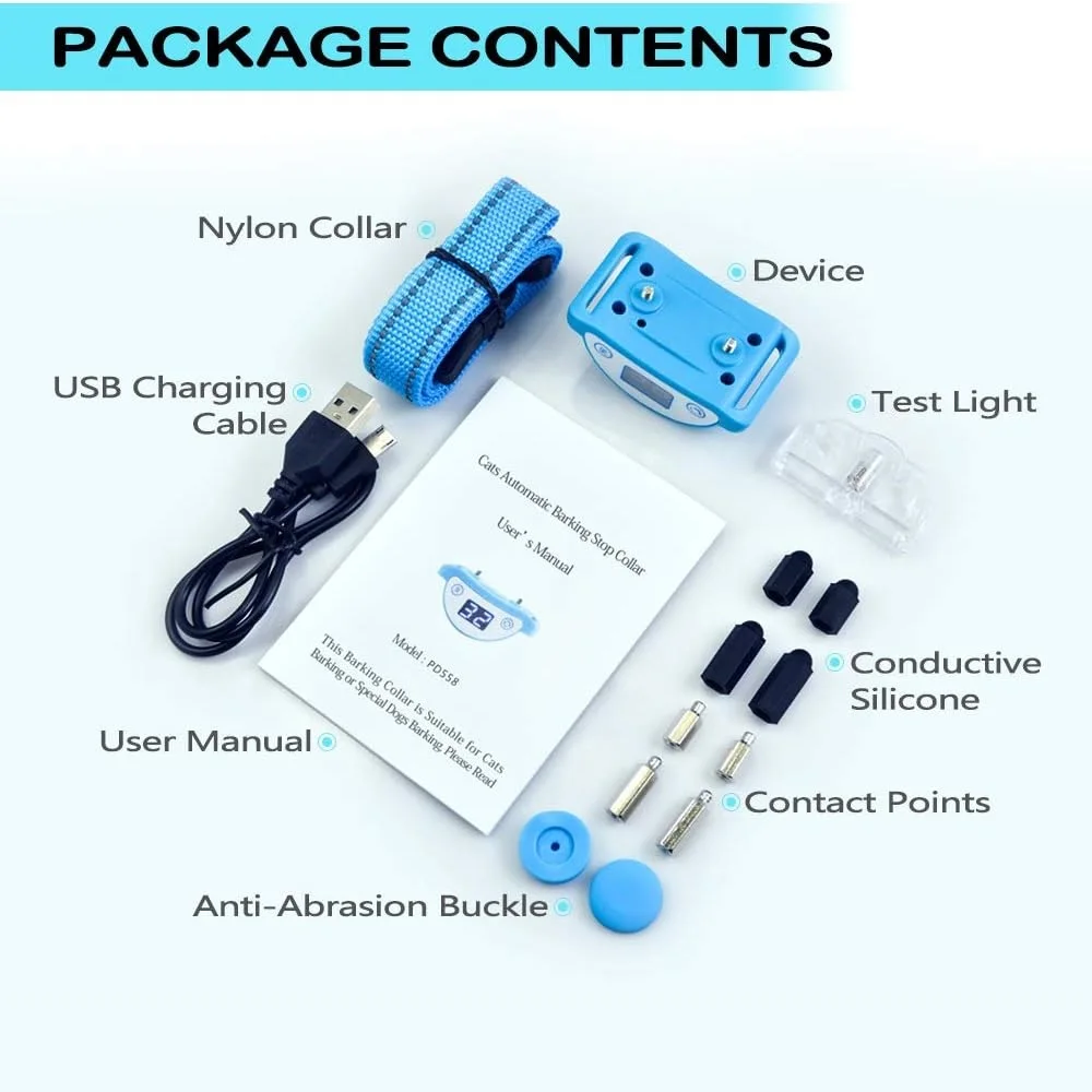Paipaitek Cat Shock Collar,Auto Trainer Collar for Cats Prevent Meowing Designed,Sound Vibrate&Shock,Waterproof&Rechargeable