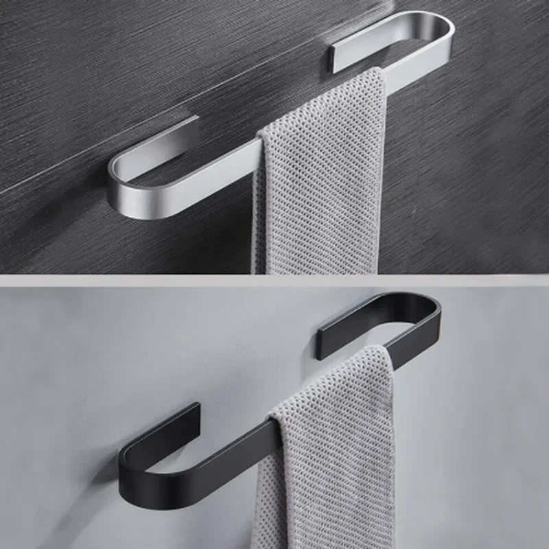 Towel Rail Rack Holder Bathroom Wall Hanging Bar Storage Shelf