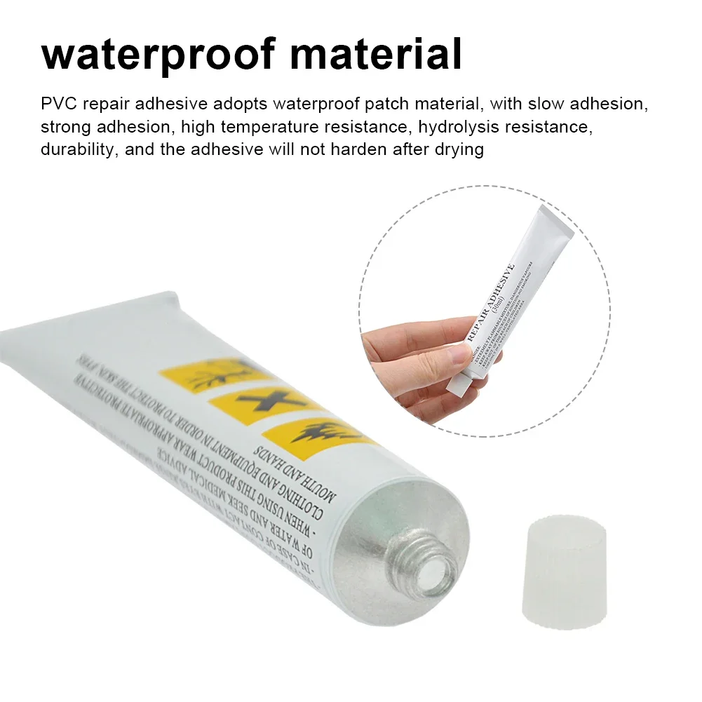 60ml PVC Inflatable Glue Tape Repair Patch Glue Kit Adhesive For Swimming Air Bed Pools Repairing Boat Inflatable Toy Spa Kayak