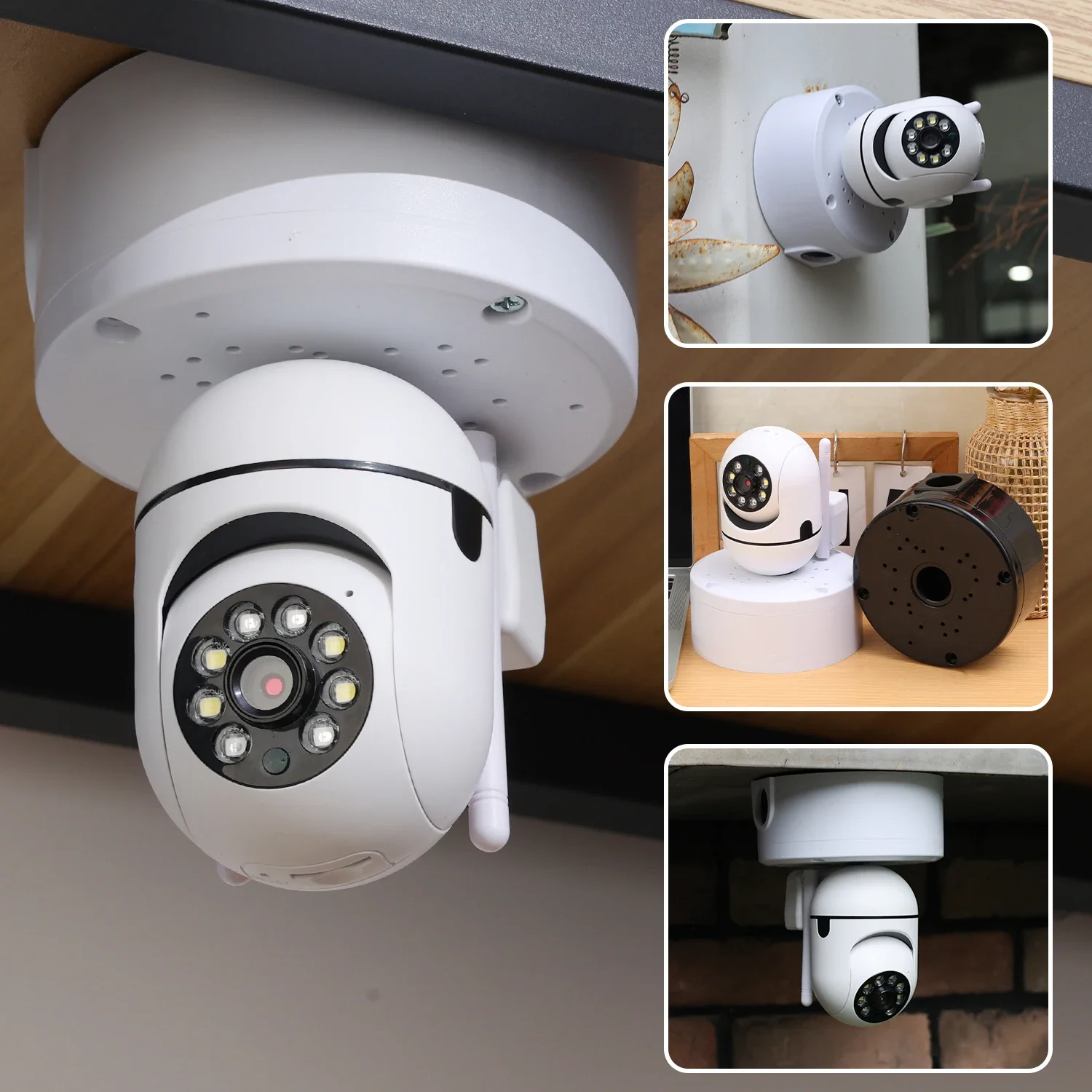 Waterproof Junction Box for CCTV Camera Bracket Junction Boxes Cable Deep Base Camera Mount Bracket Rounds Support Deep Base