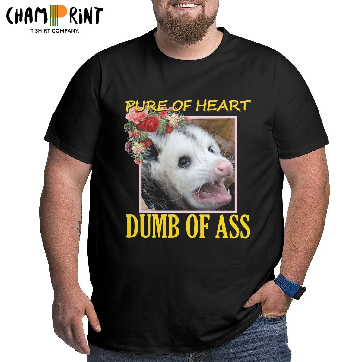 Men T-Shirts Dumb Of Ass Opossum Novelty 100% Cotton Big Tall Tees Short Sleeve Street Cat T Shirt O Neck Clothes Plus - AliExpress
