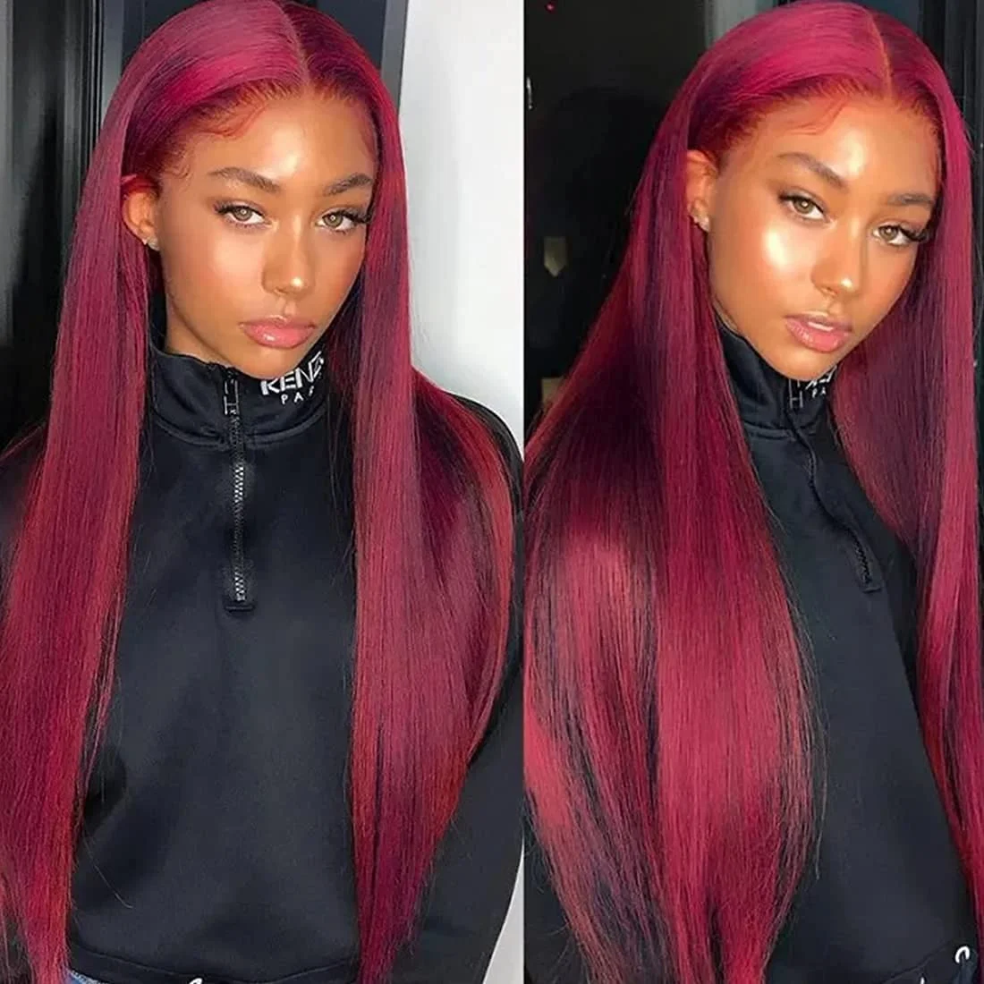 Vinho Red Lace Wig Straight Glueless Synthetic
