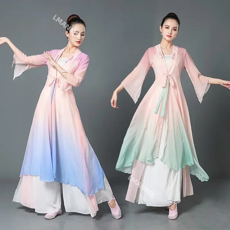 

Traditional Chinese Style Classical Dance Costume Female National Oriental Fan Dance Clothing Elegant Practice Stage Performance