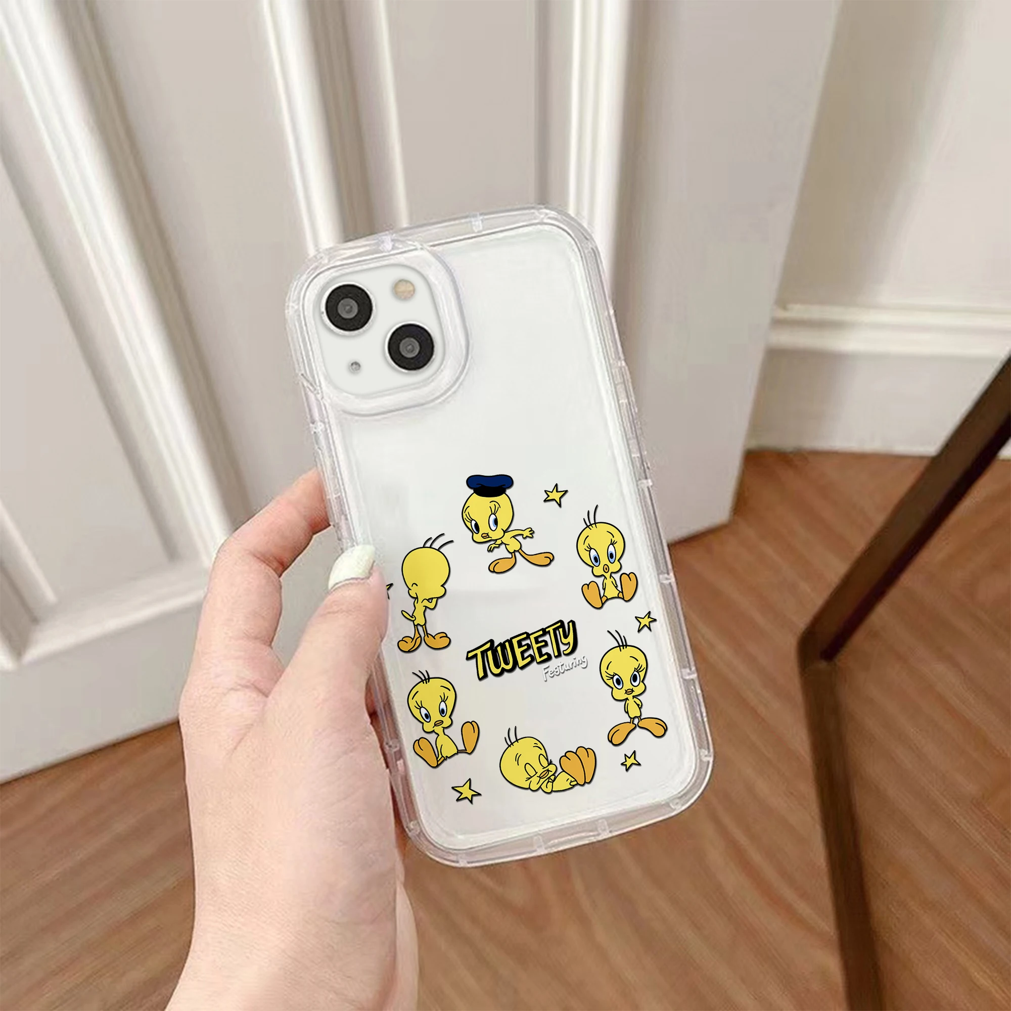 Cartoon Tweetys Bird Airbag Anti-Fall Clear Phone Case