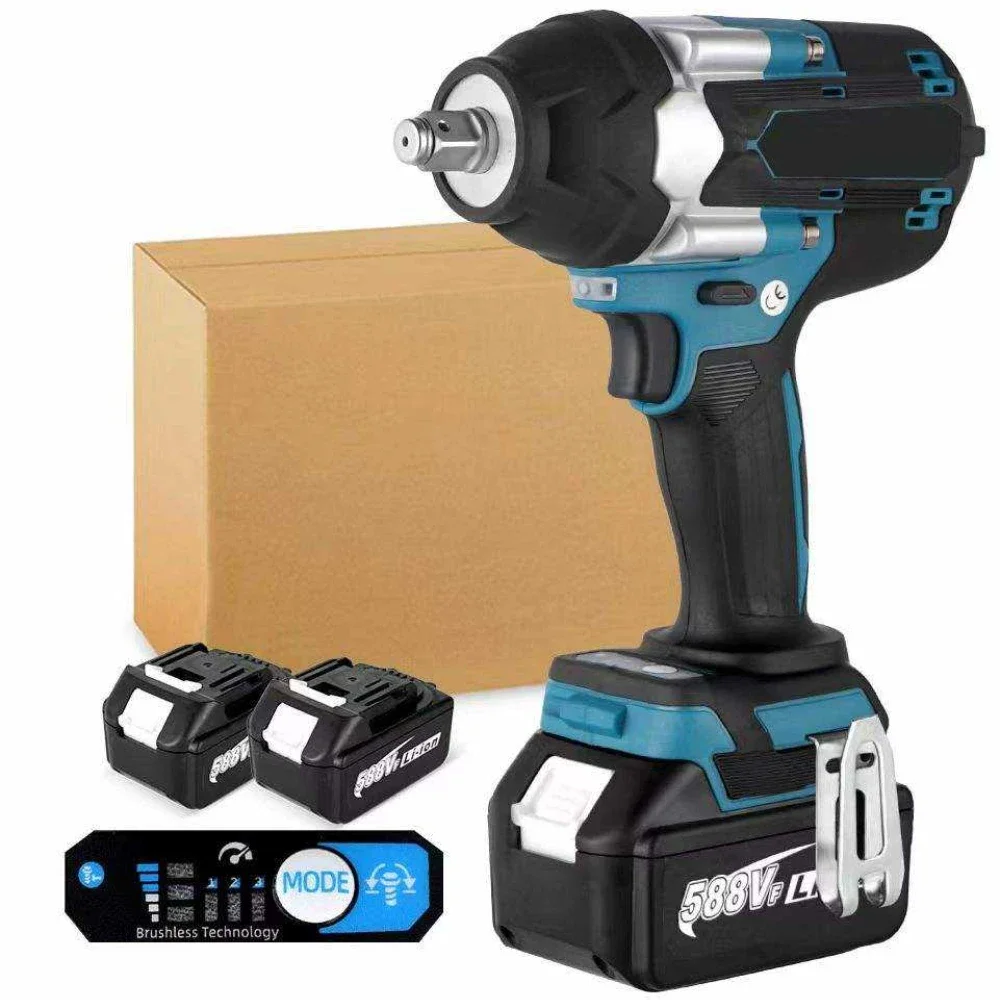 

2023 New 1800N.M Torque Brushless Electric Impact Wrench For Trucks 1/2 inch Cordless Wrench Driver Tool For Makita 18V Battery