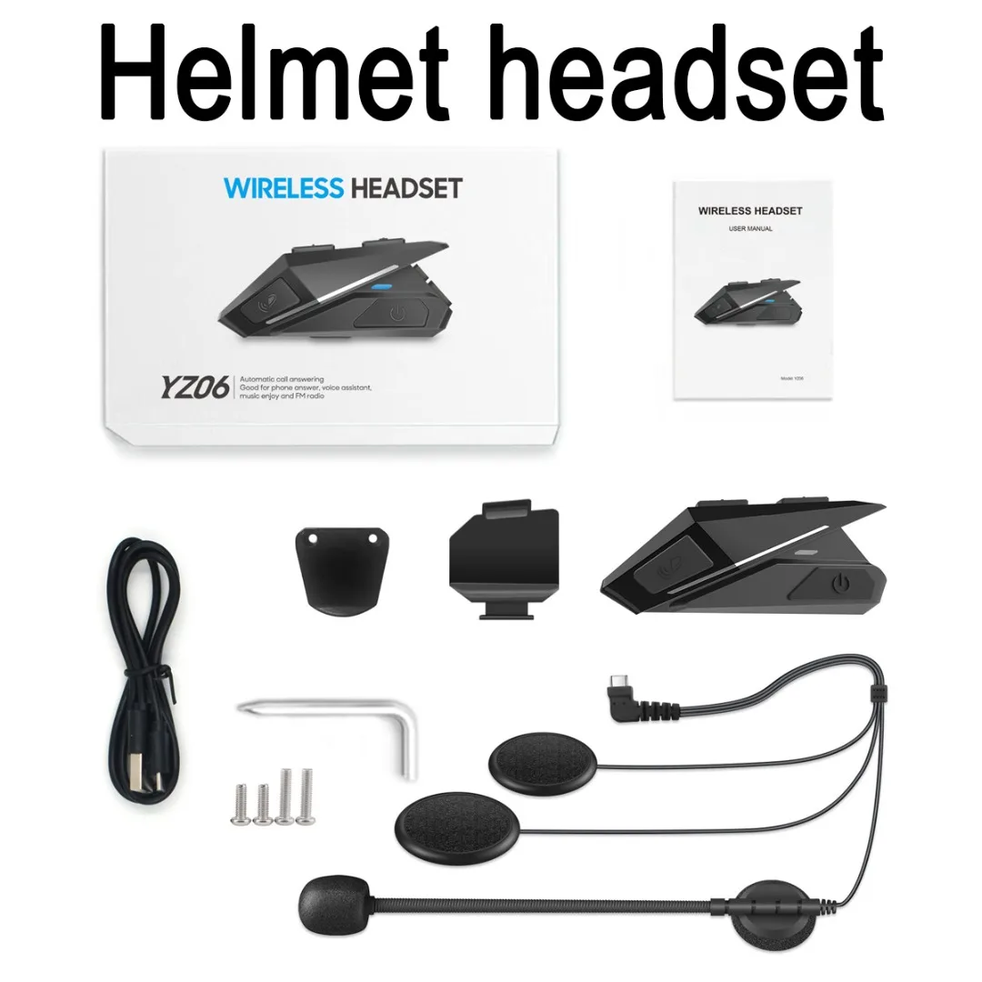 

1pc Motorcycle Wireless Helmet Headset FM Radio Player Speaker Motorbike Intercom Handsfree 450mAh Battery Moto Earphones