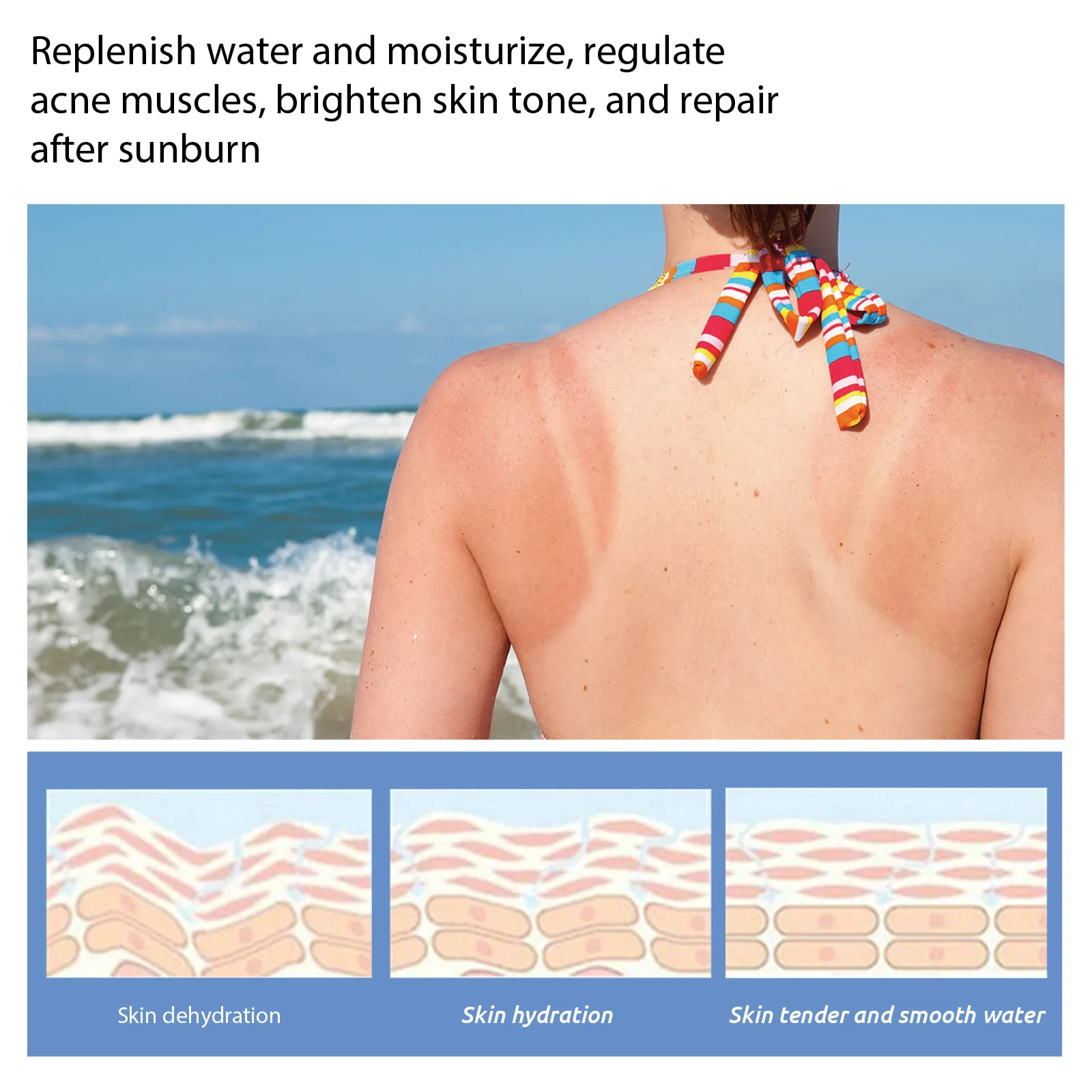 EELHOE After Sun Repair Cream Aloe Vera Sunburn Repair Gel Face Body Refreshing Moisturizing Protection Skin Care