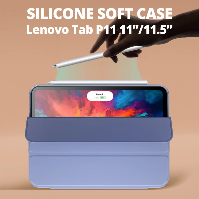 Per Lenovo Tab P11 Custodia P11 Plus 11 "Supporto Magnetico Pieghevole Sottile Custodia Morbida In Tpu Smart Cover Per Lenovo Tab P11 Pro 11.5" Tablet