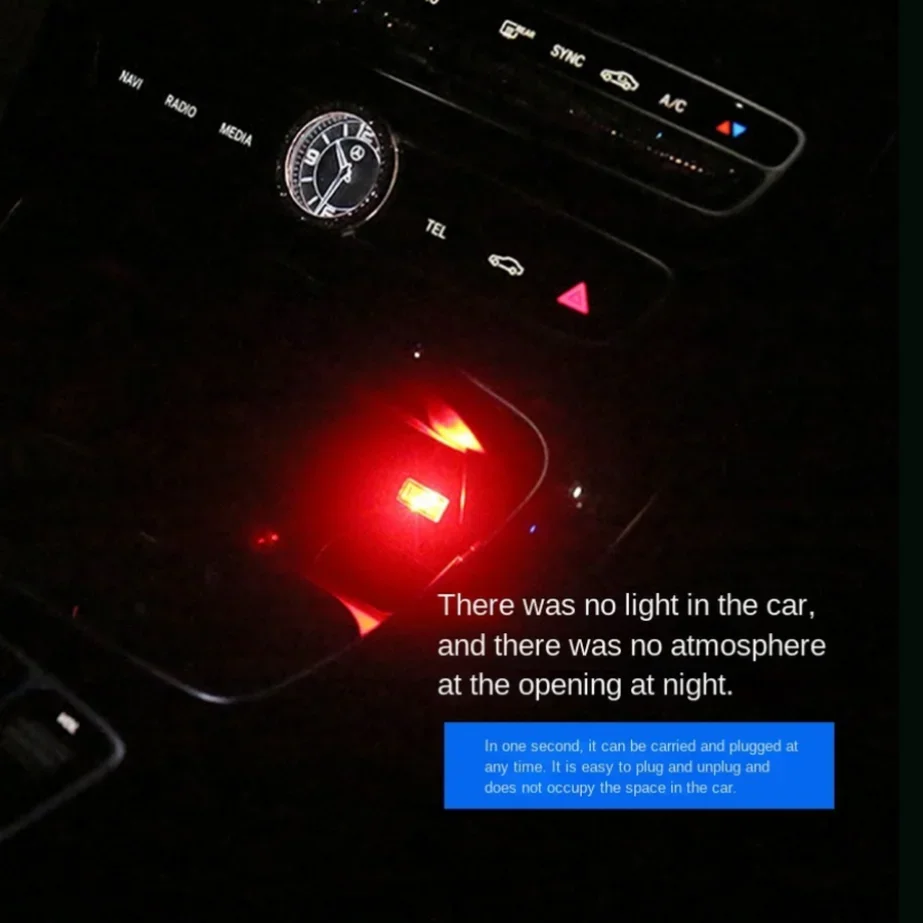 PaaMaa Mini USB Light LED USB Night Lights Modeling Car Ambient Light Neon Interior Lights Car Jewelry (5 Kinds of Colors) led night light,night light,led atmosphere lights