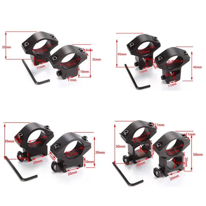 New Heavy Duty 25.4/ 30mm High Scope Ring For 20mm Picatinny