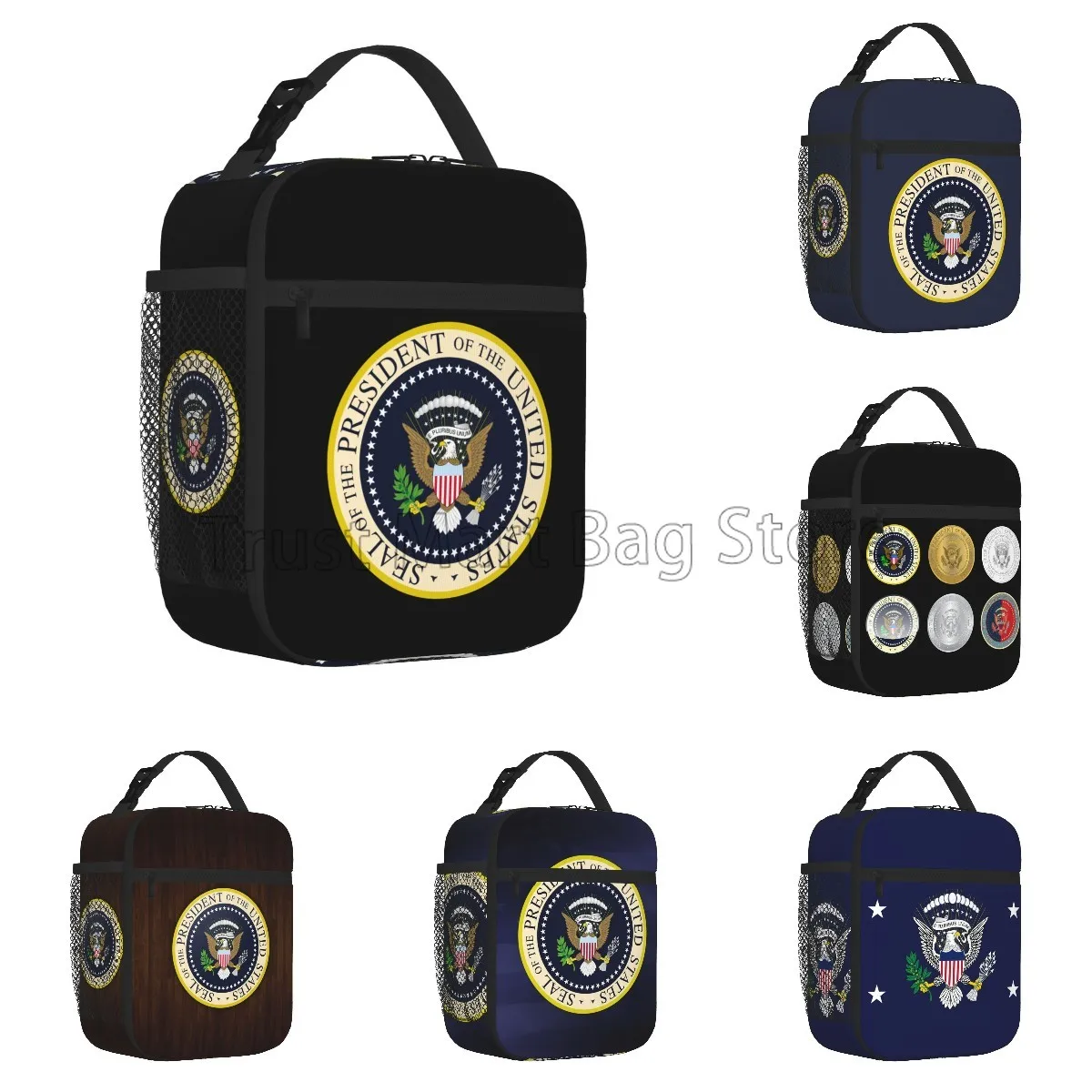 

Seal of The President of The United States Insulated Lunch Bag for Work School Picnic Resuable Portable Thermal Cooler Lunch Box