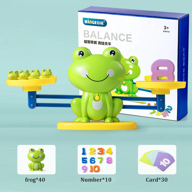 Montessori Math Toy Digital Frog Balance Scale Educational Math Balancing Scale Number Board Game Kids Children Learning Gifts 6