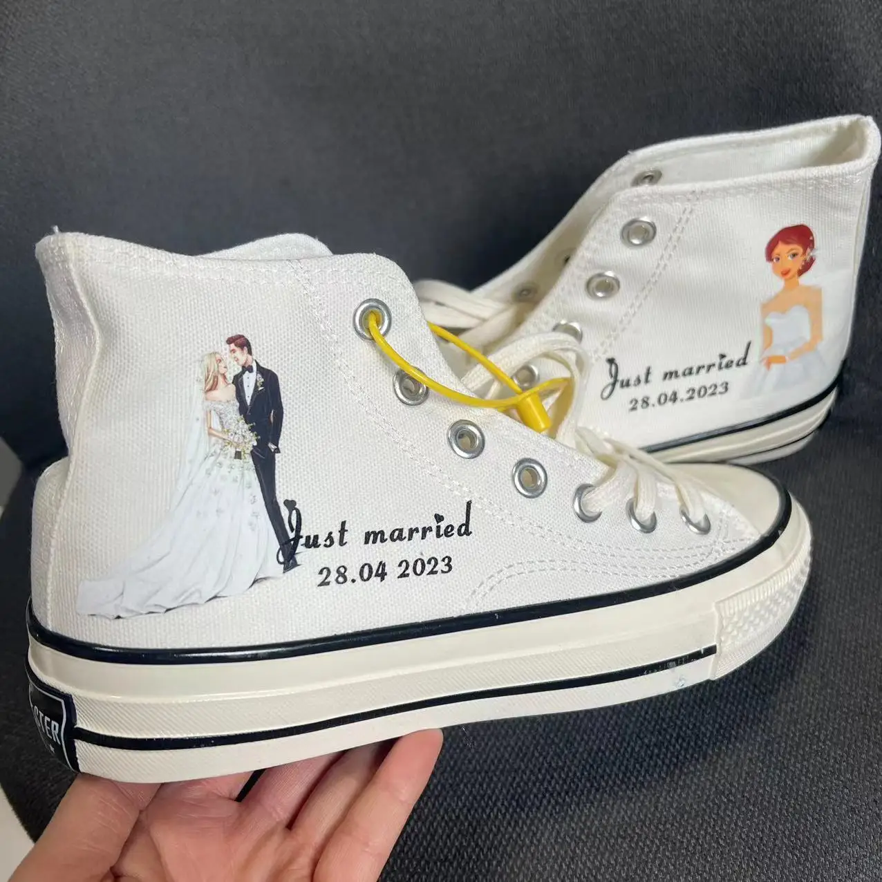 Sapato personalizado da lona do curso, presentes do casamento para