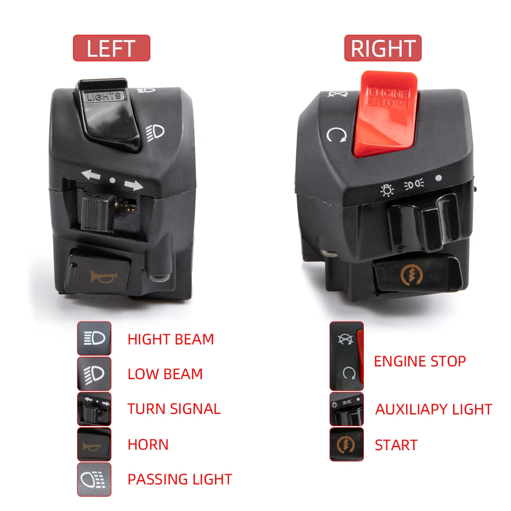 7/8" Motorcycle Handlebar Fog Headlight Start Kill Switch ON - TikTok - View #5