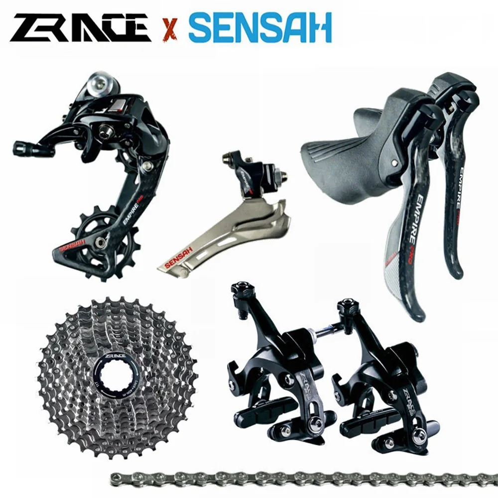 

SENSAH EMPIRE PRO 8 Kits Carbon fiber 2x12 Speed 24s Road Groupset R/L Shifter + R/F Derailleurs + ZRACE Cassette/Chains/Brake