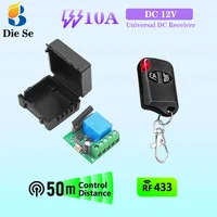 RF Receiver and Wireless Remote Control with A/B button Transmitter 50m 433MHz DC 12V 1CH Relay Module for LED/DIY 1
