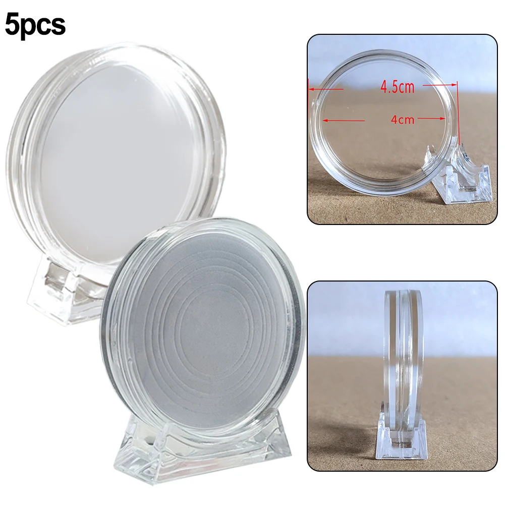 Description Picture 2 of itemCoin Case Coin Protection Box 4cm 5PCS Acrylic Coin Display Case Commemorative Transparent Box With Base Household Supplies