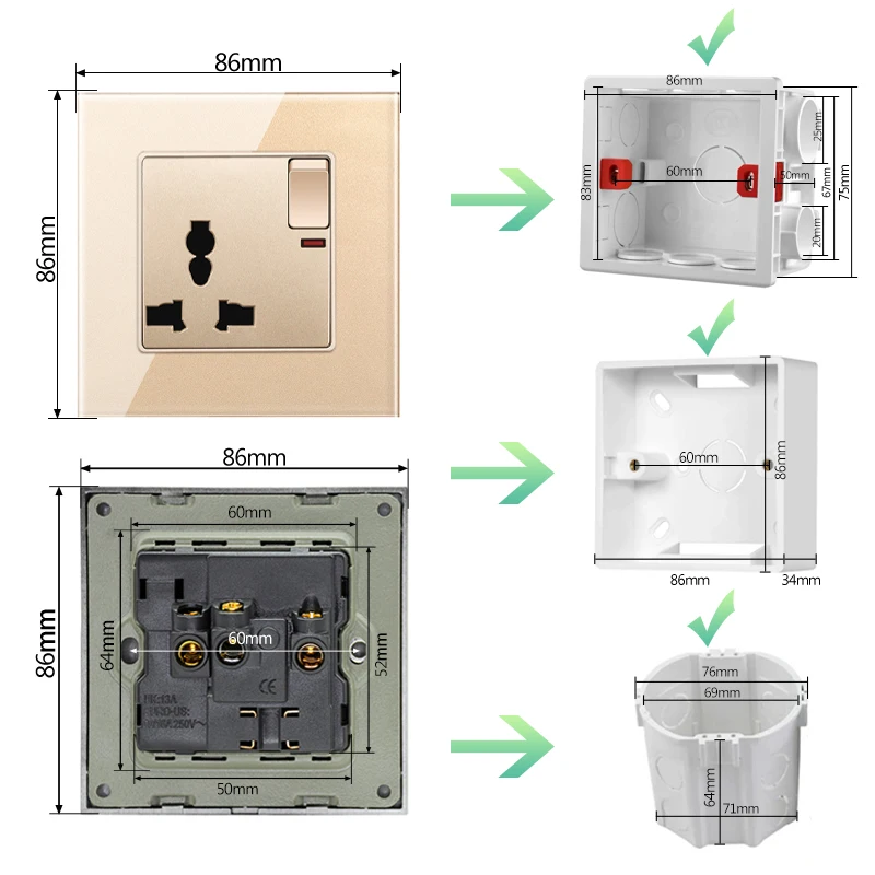 interruptor de parede com 5v 21a tipo c 04