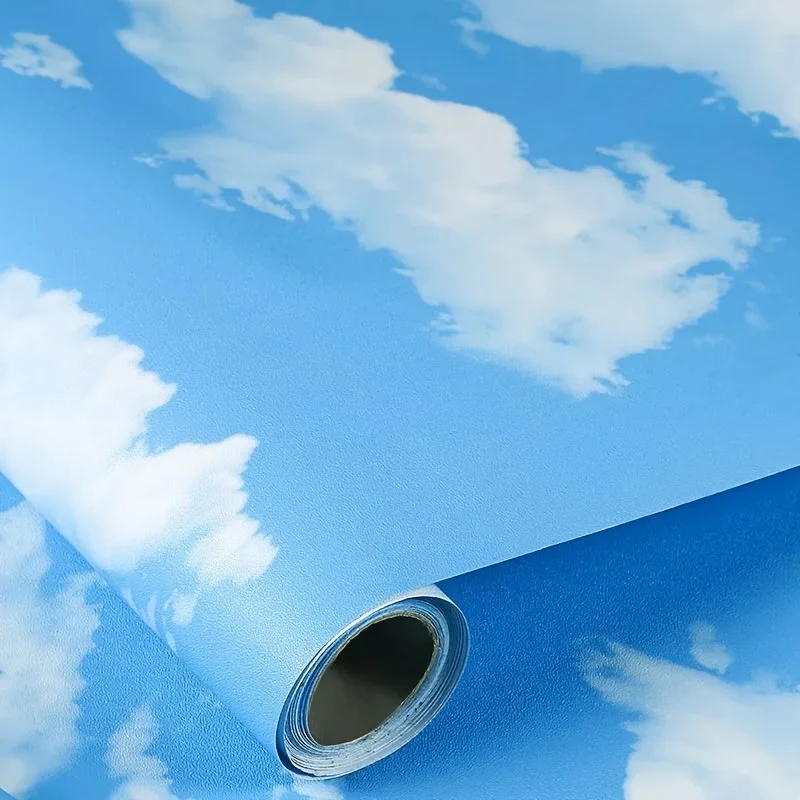 Blue Sky White Clouds Pattern Decor Contact Paper for Children's Room Pvc Wallpaper Self Adhesive Waterproof Removable Stickers wellyu обои papel de parede 3d custom wallpaper blue sky and white clouds beach with sea view tv wall wallpaper for walls 3 d