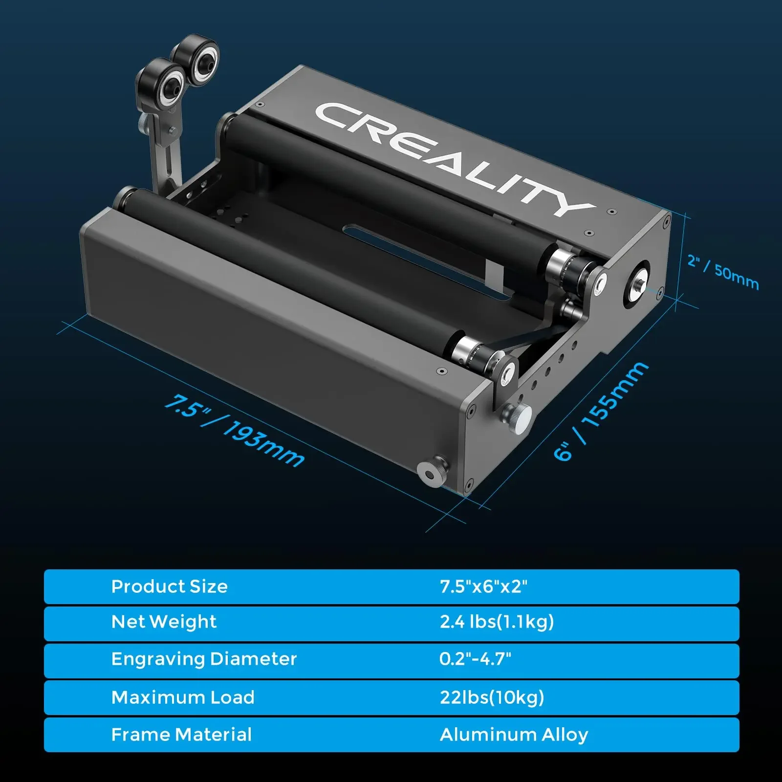 CREALITY レーザー彫刻用ロータリー Crealityレーザー回転ローラーレーザー彫刻機Y軸ローラー360