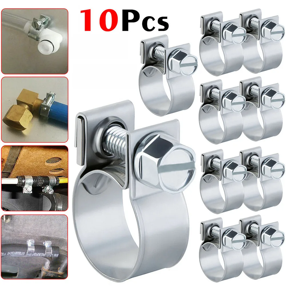 

10pcs Fuel Line Jubilee Hose Clips Clamp Diesel Petrol Pipe Coolant Radiator Pipe Fittings Fixing Tool Parts
