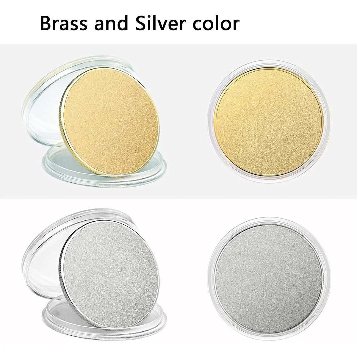 블랭크 챌린지 코인, 조각 블랭크 코인, 아크릴 보호 상자 포함, 황동, 직경 40mm, 10 개-Freehip.co.kr