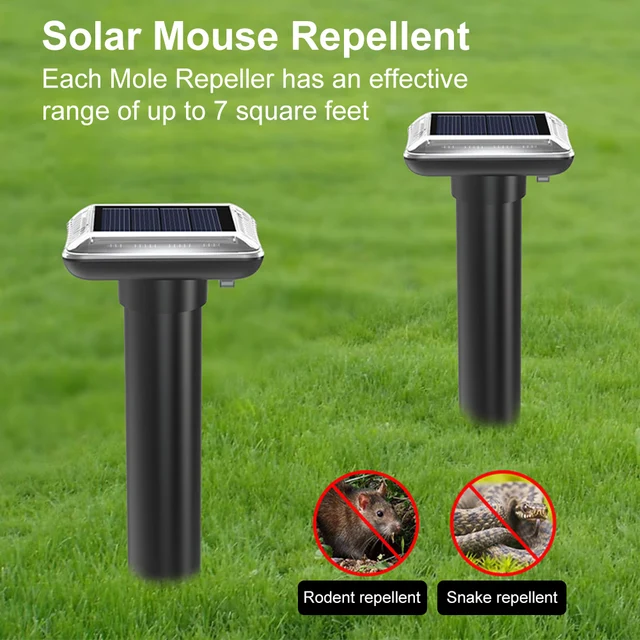 1/2Db Kültéri Napenergia -Károsító Ultrahangos Állati Vakondviselő Gopher Vole Kígyó Rágcsáló Üldöző Elrettentő Kártevőirtó Szerszám - Image 3