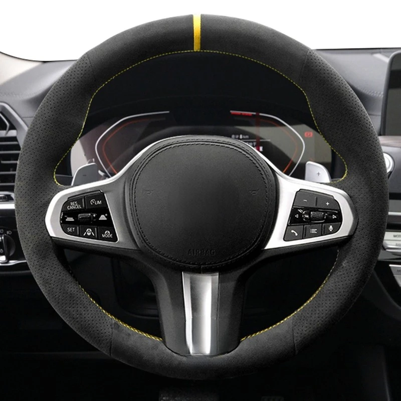 Premium Anti-Slip Suede Car Steering Wheel Cover