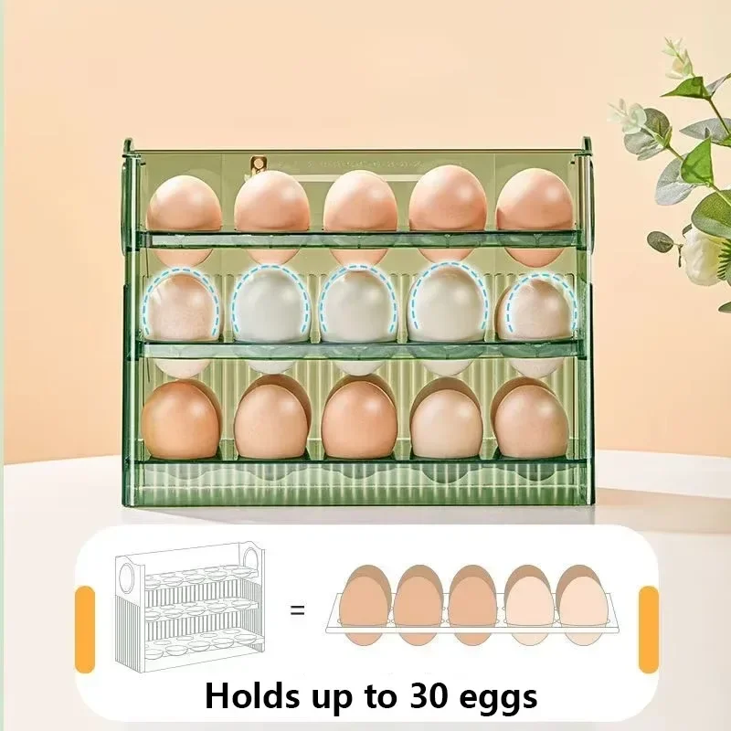 Egg Rack Holder Storage Box Egg Basket Container Organizer Refrigerator Egg Dispenser for Kitchen Organizer Food Containers