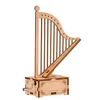 Wooden Handwork Music Box Harp Shape Music Box Wooden Music Box Assembled Muic Box for Kids Handwork Assembled Music Box 1