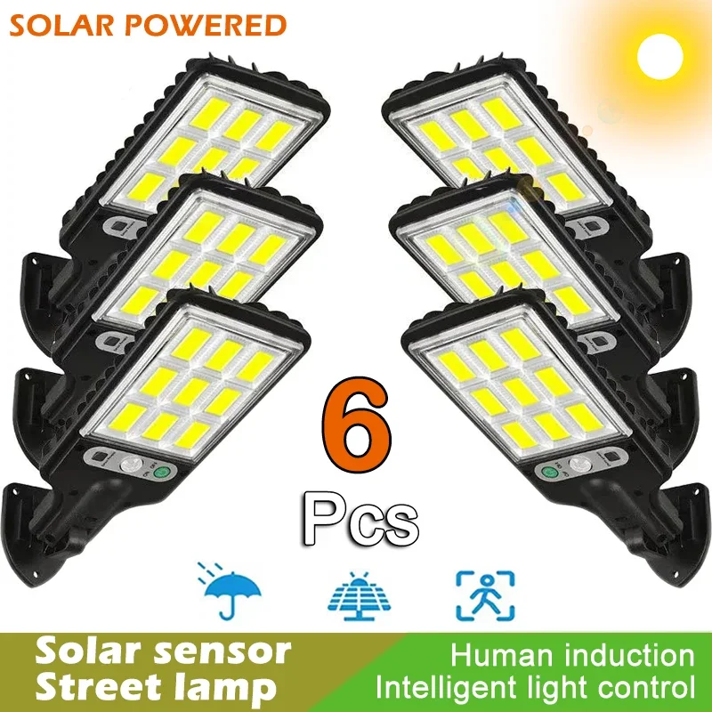 

1~6PCS Solar Street Light LED Solar Garden Lamp 3Mode Outdoor Waterproof Motion Sensor Solar Wall Lighting For Patio Garden