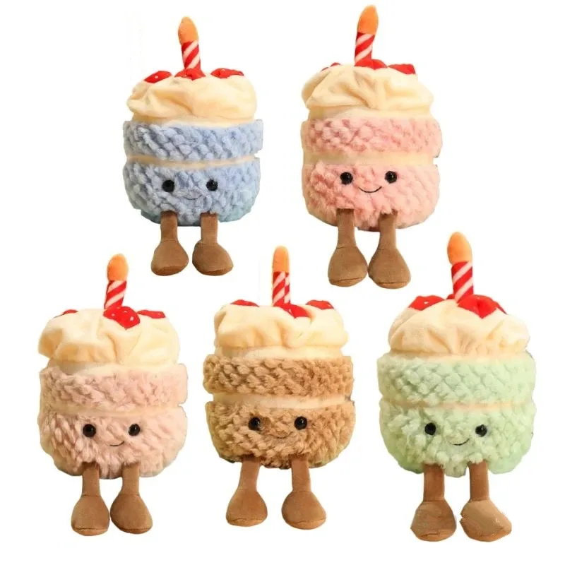 

Adorable Soft Birthday Cake With Candles Fruit Strawberry Cupcake Shape Plushie Baby Cuddly Toys Cute Muffines Dolls Kids Gift