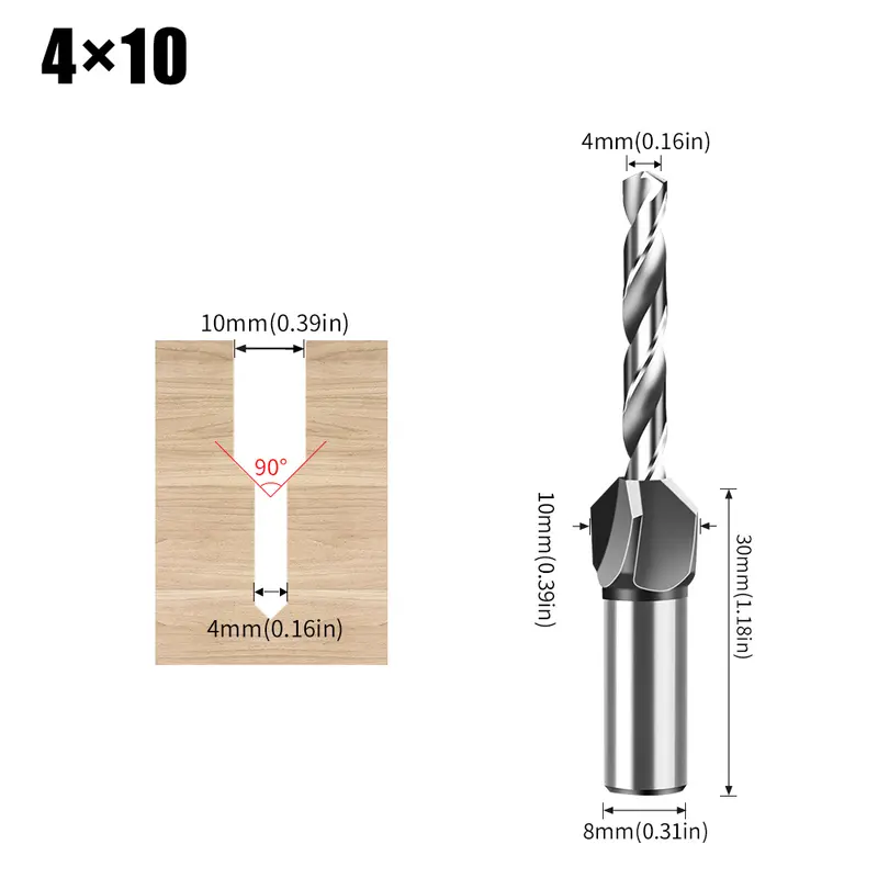 Woodworking Limit Four Edge Countersink Drill Alloy Drill Cone Drill Adjustable Depth Step Drill Screw Countersink Drill Bit - Image 7