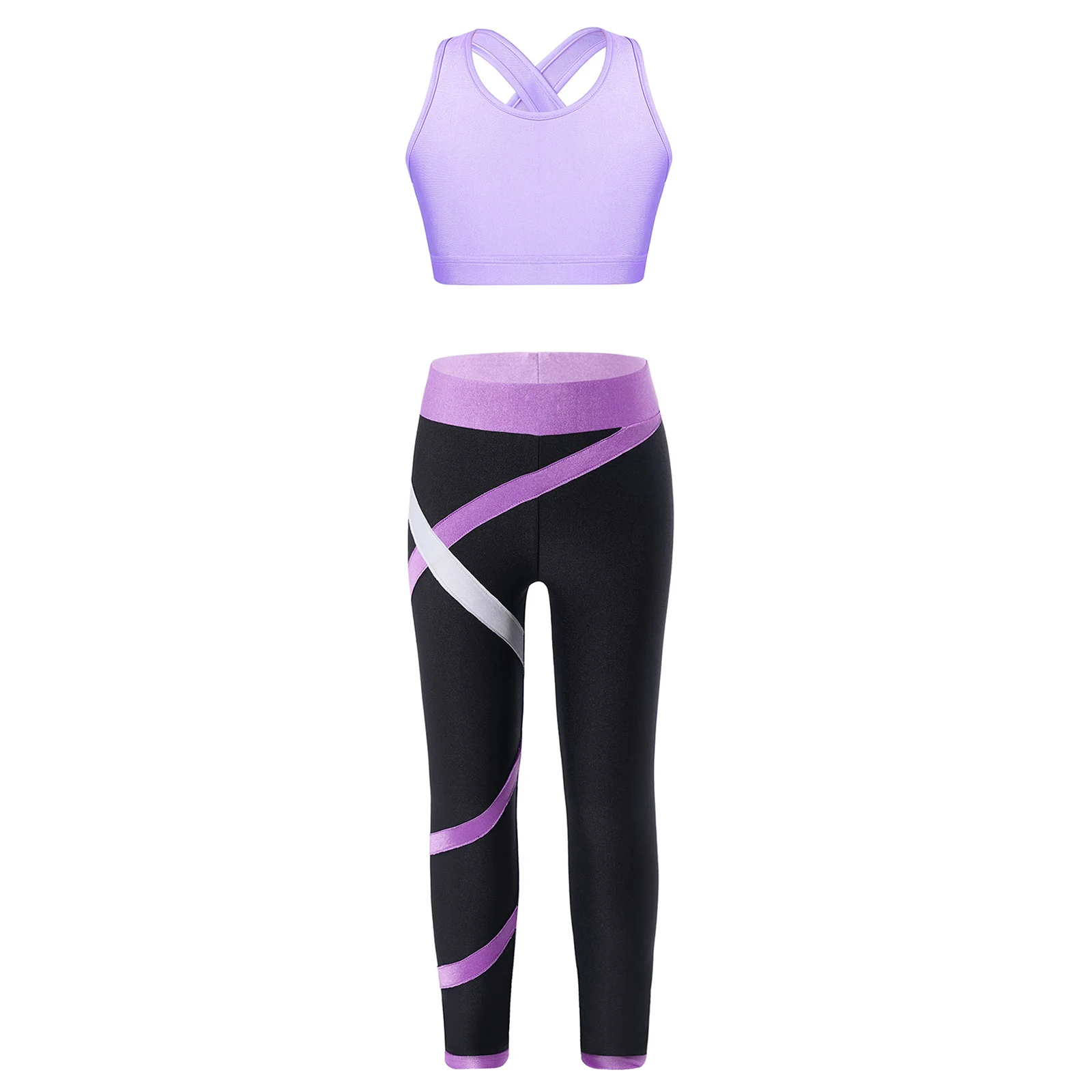 Leggings desportivas compridas fúcsia color block