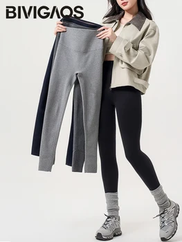 BIVIGAOS Autunno Inverno Cotone Addensare Caldo Leggings Casual Donna Vita Alta Stretto Body Shaping Leggings Butt Lifter Fleece Legging