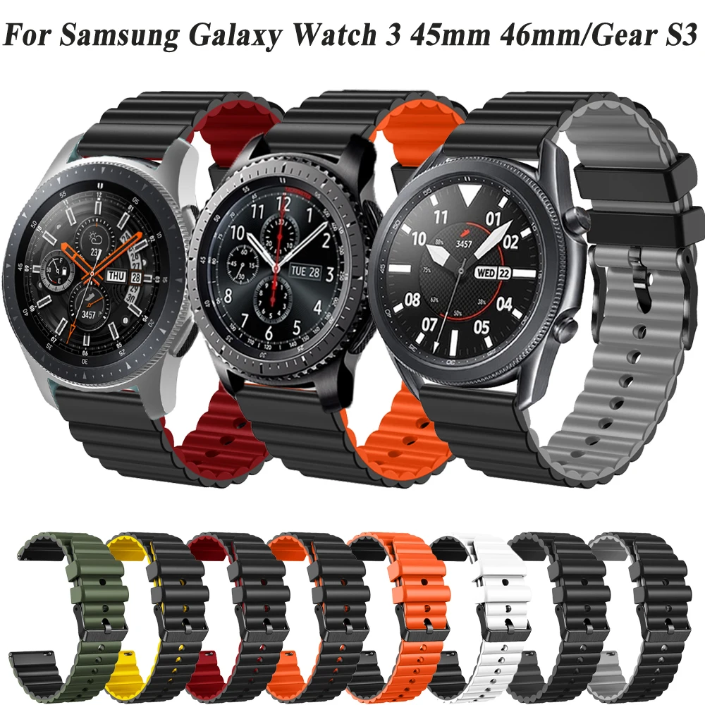 

Ремешок силиконовый для Samsung Galaxy Watch 3 45 мм, браслет для наручных часов Galaxy Watch 46 мм Gear S3 Frontier/Classic, 22 мм